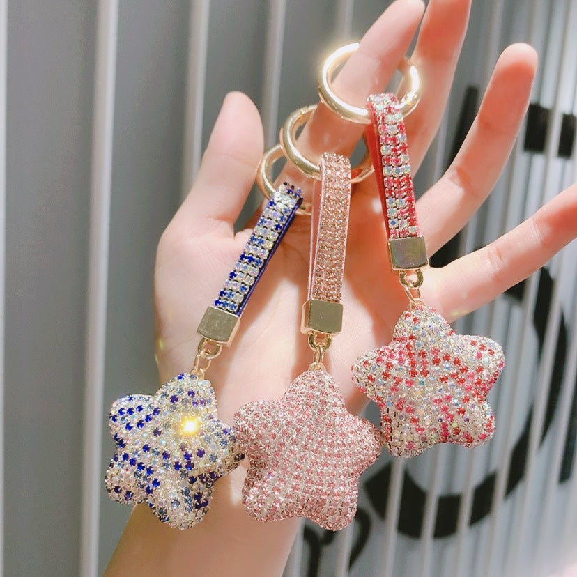 Wholesale Full Diamond Five Pointed Star Claw Chain Acrylic Keychains